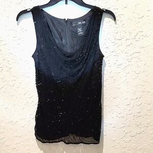 Silk Beaded sleeveless top sz 4
